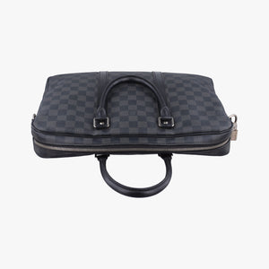 Pre-owned Louis Vuitton Porte Documents Voyage PM Noir Damier Graphite N41478 handbag | stylenewstar