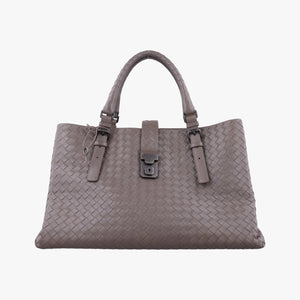 Secondhand Bottega Veneta Roma Intrecciato Brown lambskin handbag | stylenewstar