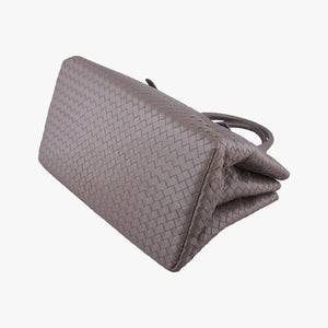 Secondhand Bottega Veneta Roma Intrecciato Brown lambskin handbag | stylenewstar