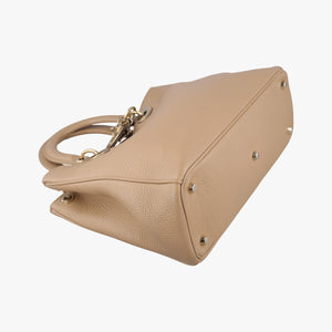 Pre-owned Christian Dior Diorissimo Beige Leather shoulderbag | stylenewstar