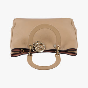 Pre-owned Christian Dior Diorissimo Beige Leather shoulderbag | stylenewstar