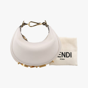 Pre-owned Fendi Nano Fendigraphy White Leather 7AS089 handbag | stylenewstar