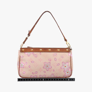 Pre-owned Louis Vuitton Cherry Blossom Pochette Accessoire Pink Monogram Canvas × Vachetta Leather M92007 handbag | stylenewstar