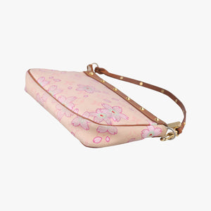 Pre-owned Louis Vuitton Cherry Blossom Pochette Accessoire Pink Monogram Canvas × Vachetta Leather M92007 handbag | stylenewstar