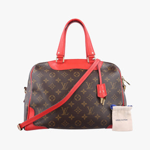 Pre-owned Louis Vuitton RETIRO PM brown×CERISE Monogram Canvas×calf leather M40546 shoulderbag | stylenewstar