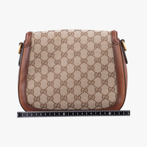 Vintage Gucci Horsebit Lady Web Beige×Brown Leather×canvas 383848 shoulderbag | stylenewstar