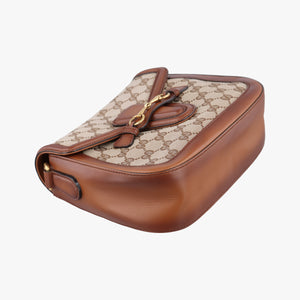 Vintage Gucci Horsebit Lady Web Beige×Brown Leather×canvas 383848 shoulderbag | stylenewstar