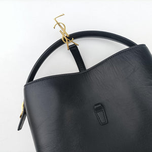 Vintage Yves Saint Laurent LE 37 bucket Black Leather 749036 shoulderbag | stylenewstar