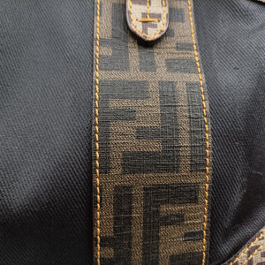 Secondhand Fendi Zucca Zucchino Mixed Balck x Brown PVC coated canvas 8BL095 handbag | stylenewstar