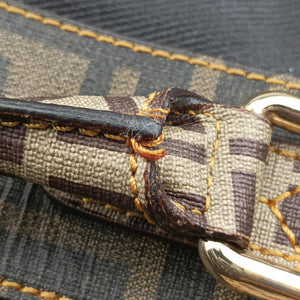 Secondhand Fendi Zucca Zucchino Mixed Balck x Brown PVC coated canvas 8BL095 handbag | stylenewstar