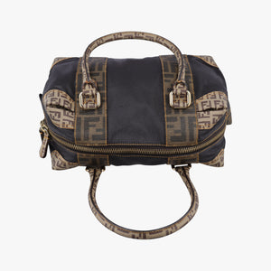 Secondhand Fendi Zucca Zucchino Mixed Balck x Brown PVC coated canvas 8BL095 handbag | stylenewstar