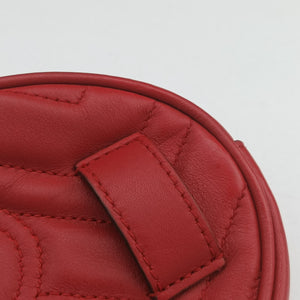 Pre-owned Gucci GG Marmont Red Leather 476434 bum bag/waist bag | stylenewstar
