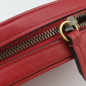 Pre-owned Gucci GG Marmont Red Leather 476434 bum bag/waist bag | stylenewstar