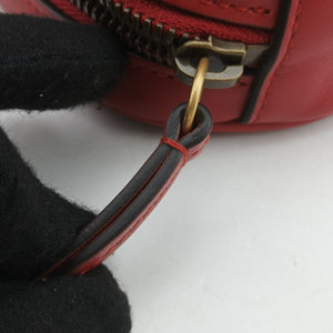 Pre-owned Gucci GG Marmont Red Leather 476434 bum bag/waist bag | stylenewstar