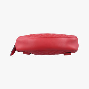 Pre-owned Gucci GG Marmont Red Leather 476434 bum bag/waist bag | stylenewstar