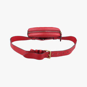 Pre-owned Gucci GG Marmont Red Leather 476434 bum bag/waist bag | stylenewstar