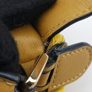 Pre-owned Loewe Puzzle mini Yellow x Brown Leather 322 30 U95 shoulderbag | stylenewstar