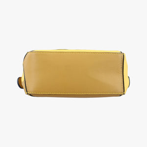 Pre-owned Loewe Puzzle mini Yellow x Brown Leather 322 30 U95 shoulderbag | stylenewstar