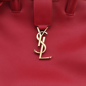 Pre-owned Yves Saint Laurent Downtown Cabas Red Leather x Suede 436832 shoulderbag | stylenewstar