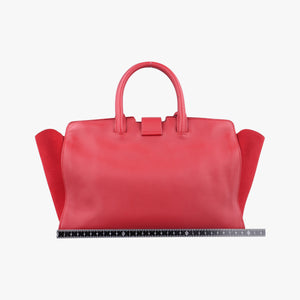 Pre-owned Yves Saint Laurent Downtown Cabas Red Leather x Suede 436832 shoulderbag | stylenewstar