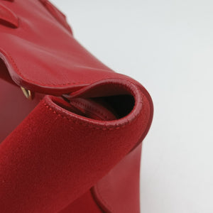 Pre-owned Yves Saint Laurent Downtown Cabas Red Leather x Suede 436832 shoulderbag | stylenewstar