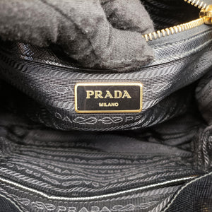 Pre-owned Prada Galleria Black SAFFIANO patent BN2274 shoulderbag | stylenewstar