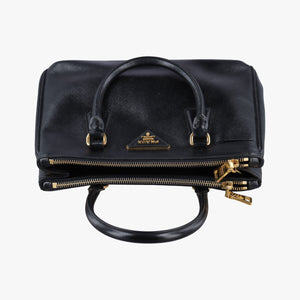 Pre-owned Prada Galleria Black SAFFIANO patent BN2274 shoulderbag | stylenewstar