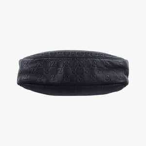 Pre-owned Gucci Guccissima Messenger Black Leather 201448 shoulderbag | stylenewstar