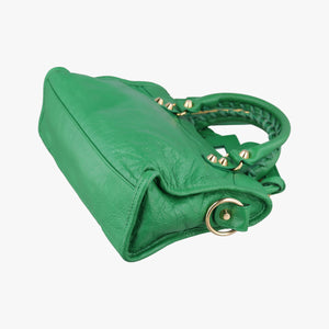 Pre-owned Balenciaga Classic City Mini Green lambskin shoulderbag | stylenewstar