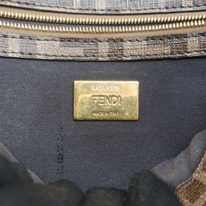 Pre-owned Fendi BAGUETTE Antonio Lopez Brown x Multicolor PVC coated canvas x Leather 8BR600 shoulderbag | stylenewstar