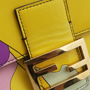 Pre-owned Fendi BAGUETTE Antonio Lopez Brown x Multicolor PVC coated canvas x Leather 8BR600 shoulderbag | stylenewstar