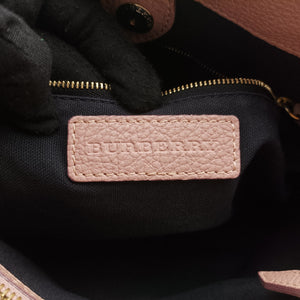 Pre-owned Burberry Banner Pink Leather × Canvas shoulderbag | stylenewstar