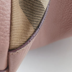 Pre-owned Burberry Banner Pink Leather × Canvas shoulderbag | stylenewstar