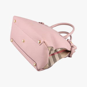 Pre-owned Burberry Banner Pink Leather × Canvas shoulderbag | stylenewstar