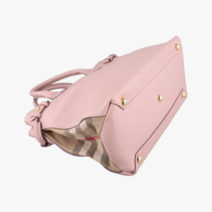 Pre-owned Burberry Banner Pink Leather × Canvas shoulderbag | stylenewstar