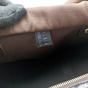 Pre-owned Gucci GG plus GG Supreme beige×black PVC coated canvas 203696 handbag | stylenewstar