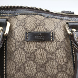 Pre-owned Gucci GG plus GG Supreme beige×black PVC coated canvas 203696 handbag | stylenewstar