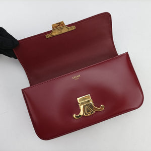 Pre-owned Celine Chain Claude Triomphe Red Leather shoulderbag | stylenewstar