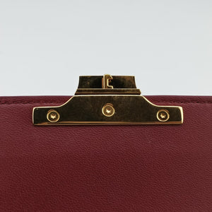 Pre-owned Celine Chain Claude Triomphe Red Leather shoulderbag | stylenewstar
