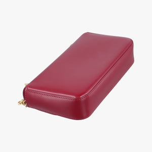 Pre-owned Celine Chain Claude Triomphe Red Leather shoulderbag | stylenewstar