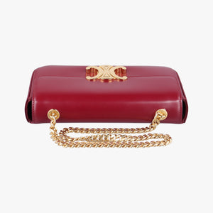 Pre-owned Celine Chain Claude Triomphe Red Leather shoulderbag | stylenewstar