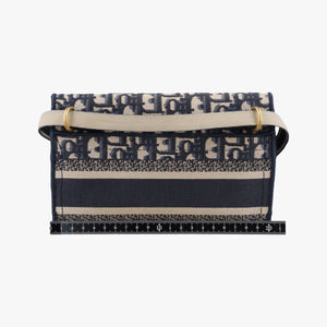 Vintage Christian Dior Saddle Navy jacquard shoulderbag | stylenewstar