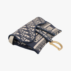 Vintage Christian Dior Saddle Navy jacquard shoulderbag | stylenewstar