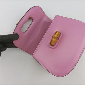 Pre-owned Gucci Bamboo Pink Leather 686864 shoulderbag | stylenewstar