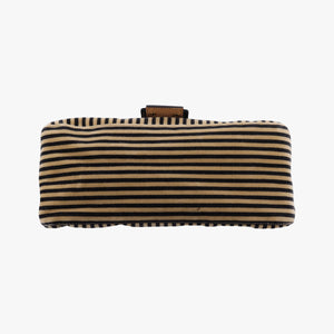 Pre-owned Fendi Mama Baguette Pequin Brown Velvet 8BR001 shoulderbag | stylenewstar