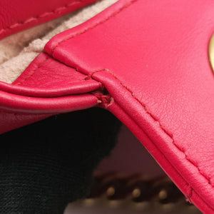 Pre-owned Gucci GG Marmont Red Leather 446744 shoulderbag | stylenewstar
