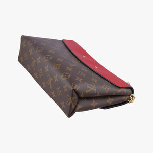Secondhand Louis Vuitton SAINT PLACIDE brown×CERISE Monogram Canvas×calf leather M43713 shoulderbag | stylenewstar