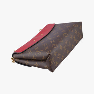 Secondhand Louis Vuitton SAINT PLACIDE brown×CERISE Monogram Canvas×calf leather M43713 shoulderbag | stylenewstar