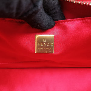 Pre-owned Fendi Zucchino Red canvas handbag | stylenewstar
