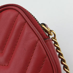 Secondhand Gucci GG Marmont Red Leather 546581 shoulderbag | stylenewstar